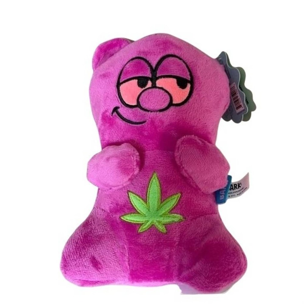 Bark 420 dog Chew toy Pink Heady teddy bear crinkle squeaker Plush Gift New - Picture 3 of 9